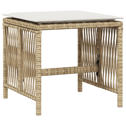 vidaXL 11 Piece Garden Dining Set with Cushions Beige Poly Rattan