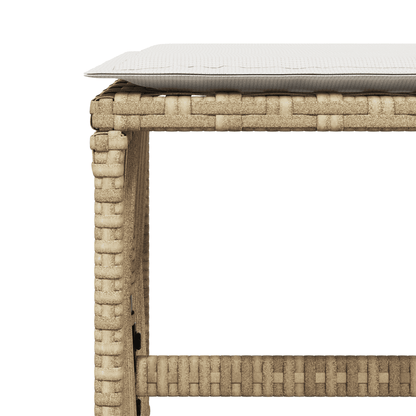vidaXL 11 Piece Garden Dining Set with Cushions Beige Poly Rattan