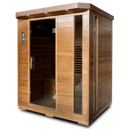 SaunaMed 3 Person Luxury Cedar FAR Infrared Domestic Indoor Sauna - EMR Neutral - 13A Plug & Play
