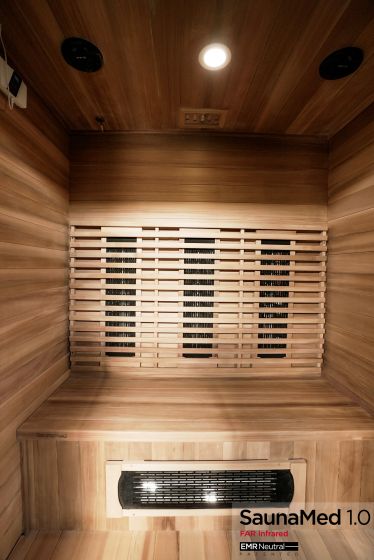 SaunaMed 3 Person Luxury Cedar FAR Infrared Domestic Indoor Sauna - EMR Neutral - 13A Plug & Play
