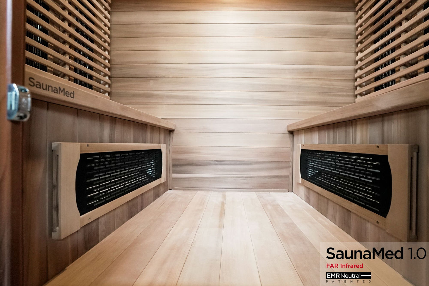 SaunaMed 4 Person Luxury Cedar FAR Infrared Domestic Indoor Sauna - Plug & Play