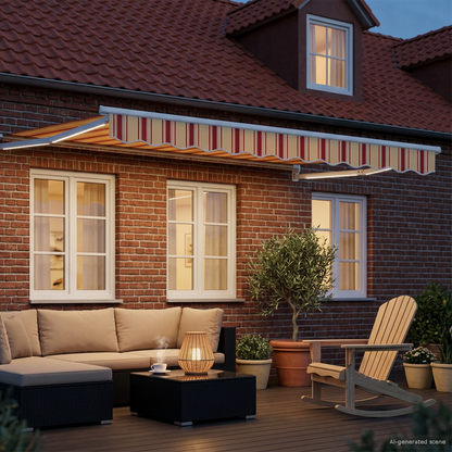 vidaXL Manual Retractable Awning with LEDs Multicolour 2.5 x 2 m