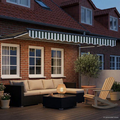 vidaXL Manual Retractable Awning with LEDs 3.5 x 2 m