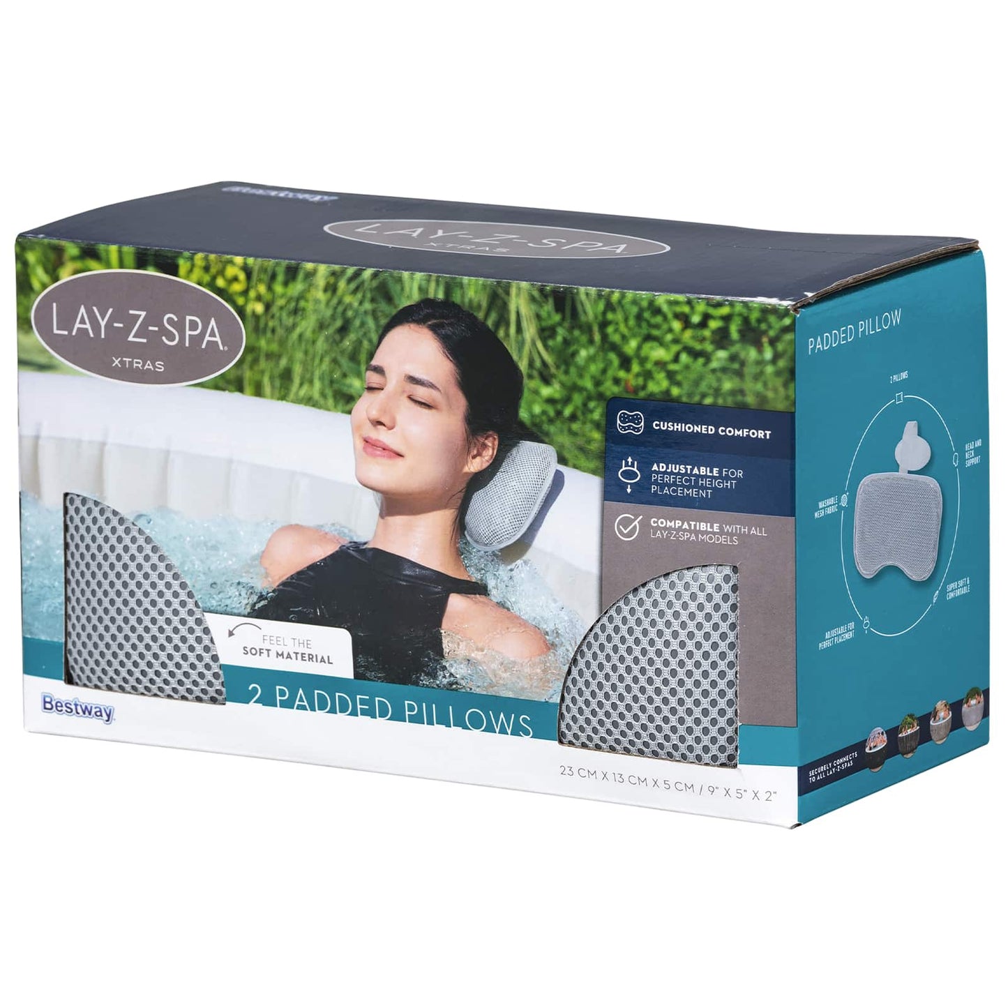 Bestway Spa Bath Pillow 2 pcs Steel and PVC Grey
