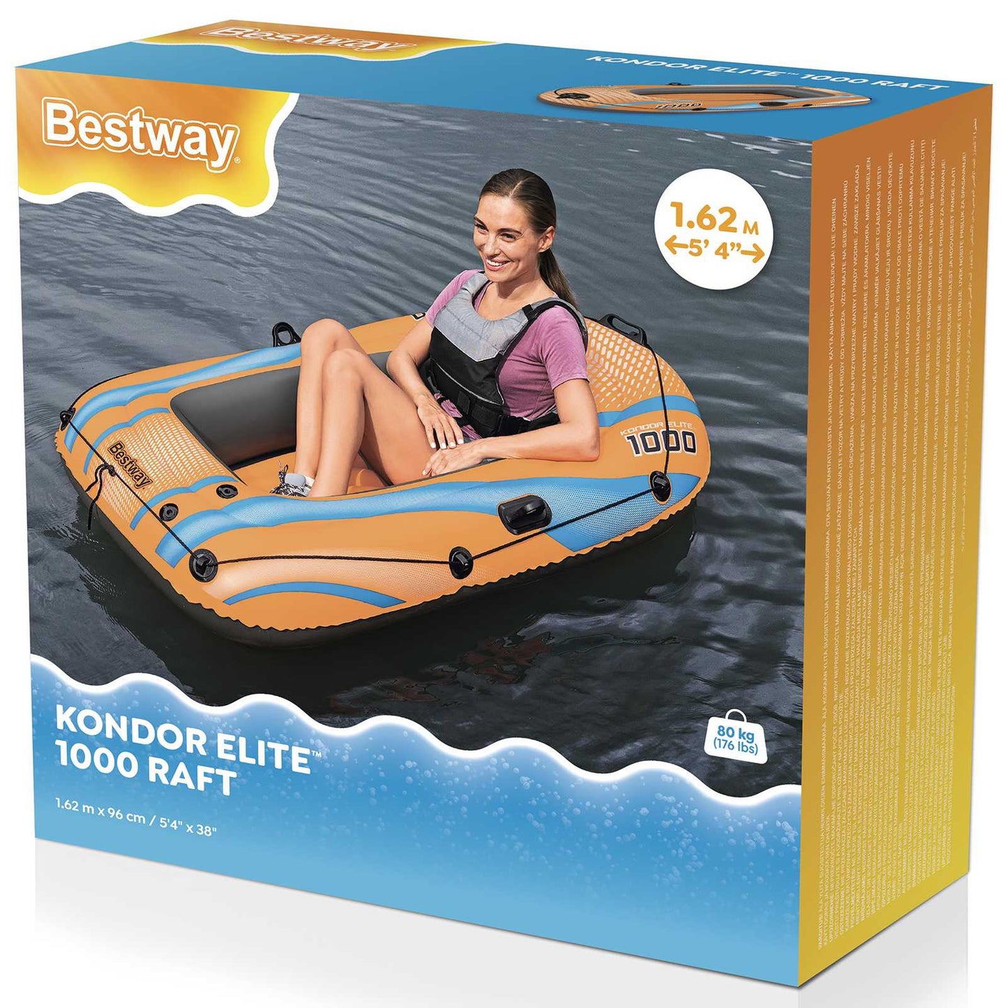 Bestway Inflatable Boat Orange 162 x 96 cm PVC
