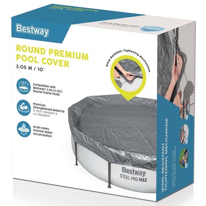 Bestway Pool Cover Ø3.05 m Round Polyester Grey
