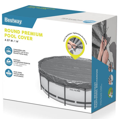 Bestway Pool Cover Ø4.27 m Round Polyester Grey