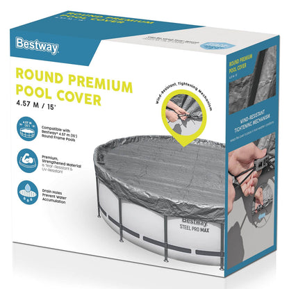 Bestway Pool Cover Ø4.57 m Round Polyester Grey