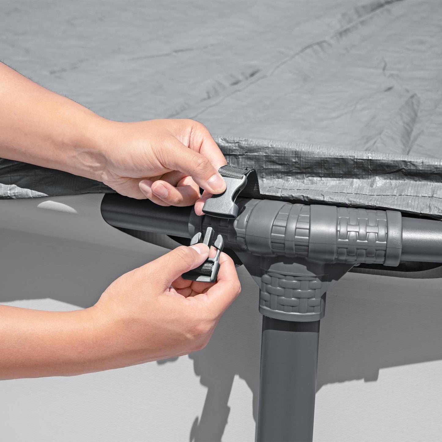 Bestway Pool Cover Ø5.49 m Round Polyester Grey