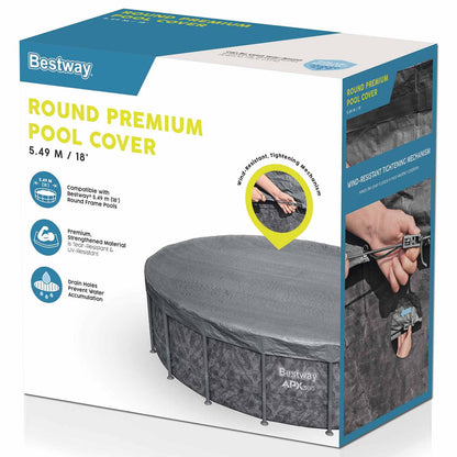 Bestway Pool Cover Ø5.49 m Round Polyester Grey