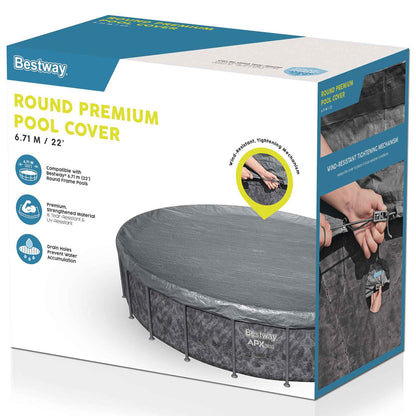 Bestway Pool Cover Ø6.71 m Round Polyester Grey