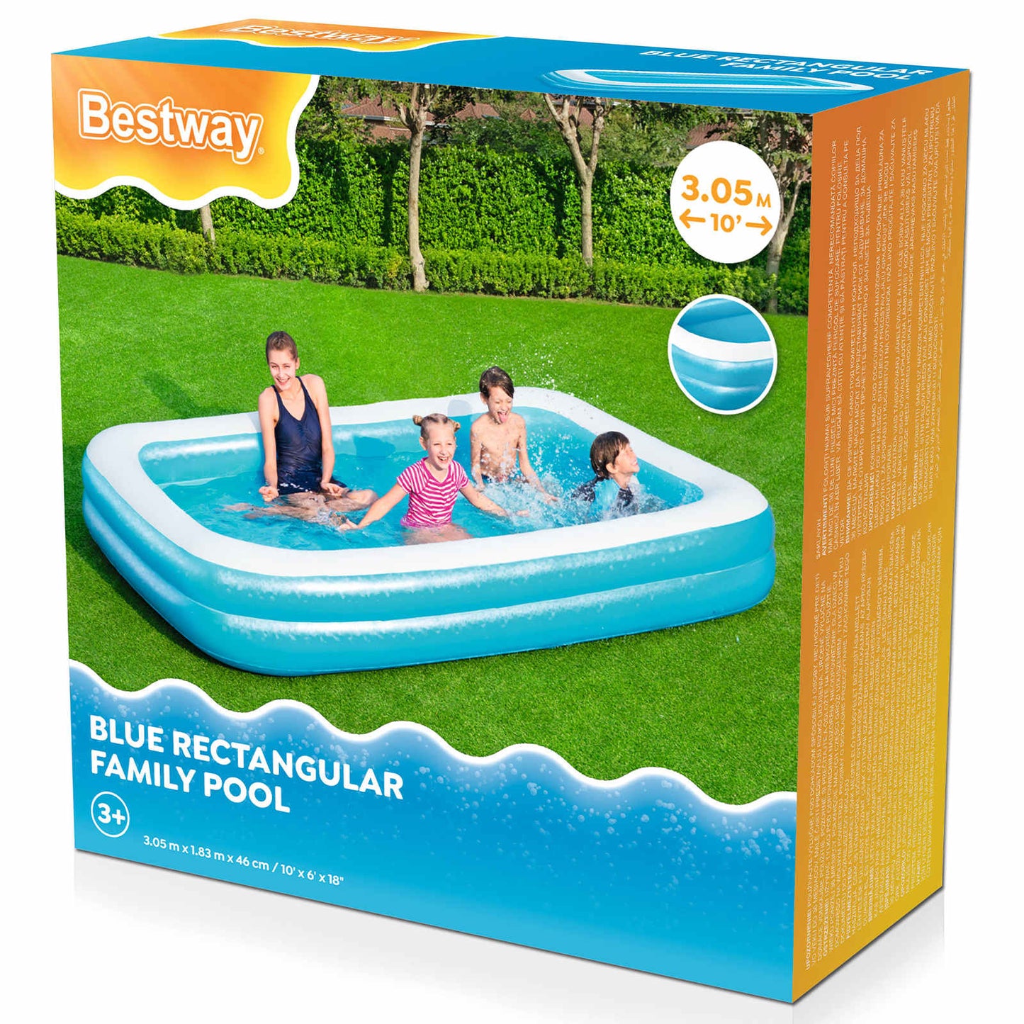 Bestway Inflatable Swimming Pool 305 x 183 x 46 cm Rectangular