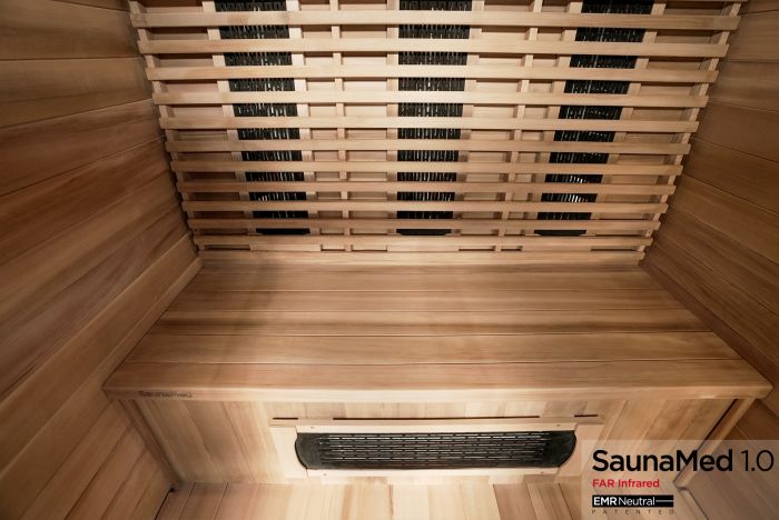 SaunaMed 3 Person Luxury Cedar FAR Infrared Domestic Indoor Sauna - EMR Neutral - 13A Plug & Play