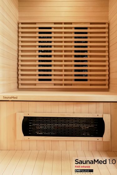 SaunaMed 2 Person Classic Hemlock FAR Infrared Domestic Indoor Sauna 13A Plug & Play