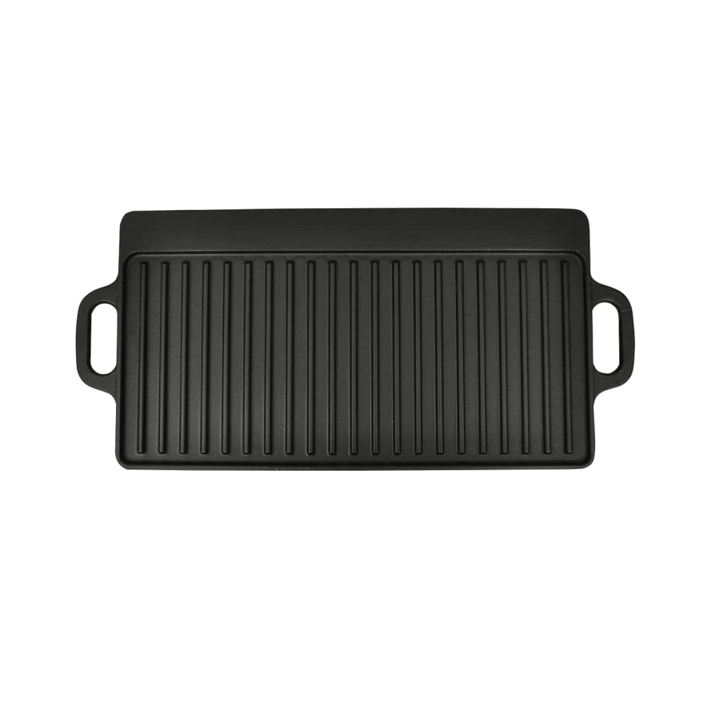 vidaXL Grill Platter Cast Iron Reversible 50x23 cm