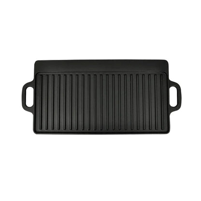 vidaXL Grill Platter 2 pcs Cast Iron Reversible 38x23 cm