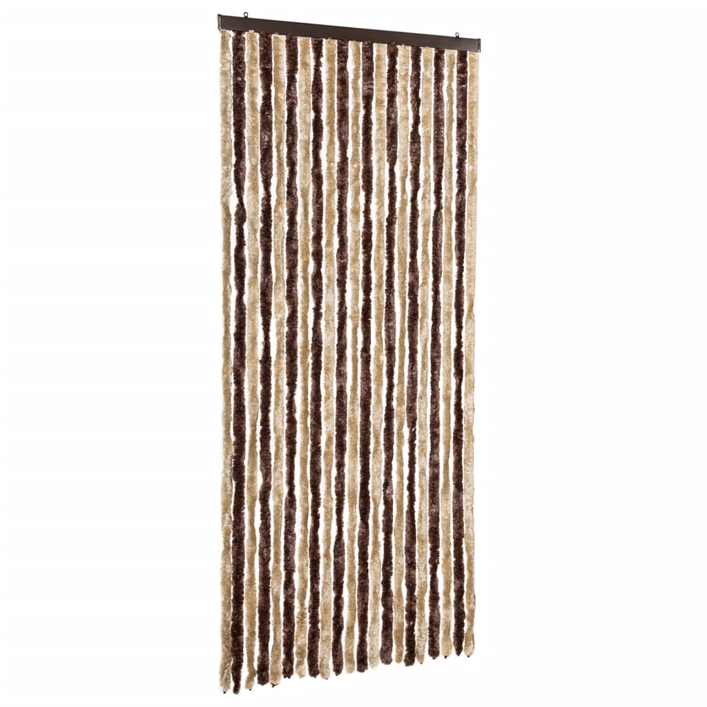 vidaXL Insect Curtain Beige and Light Brown 90x220 cm Chenille