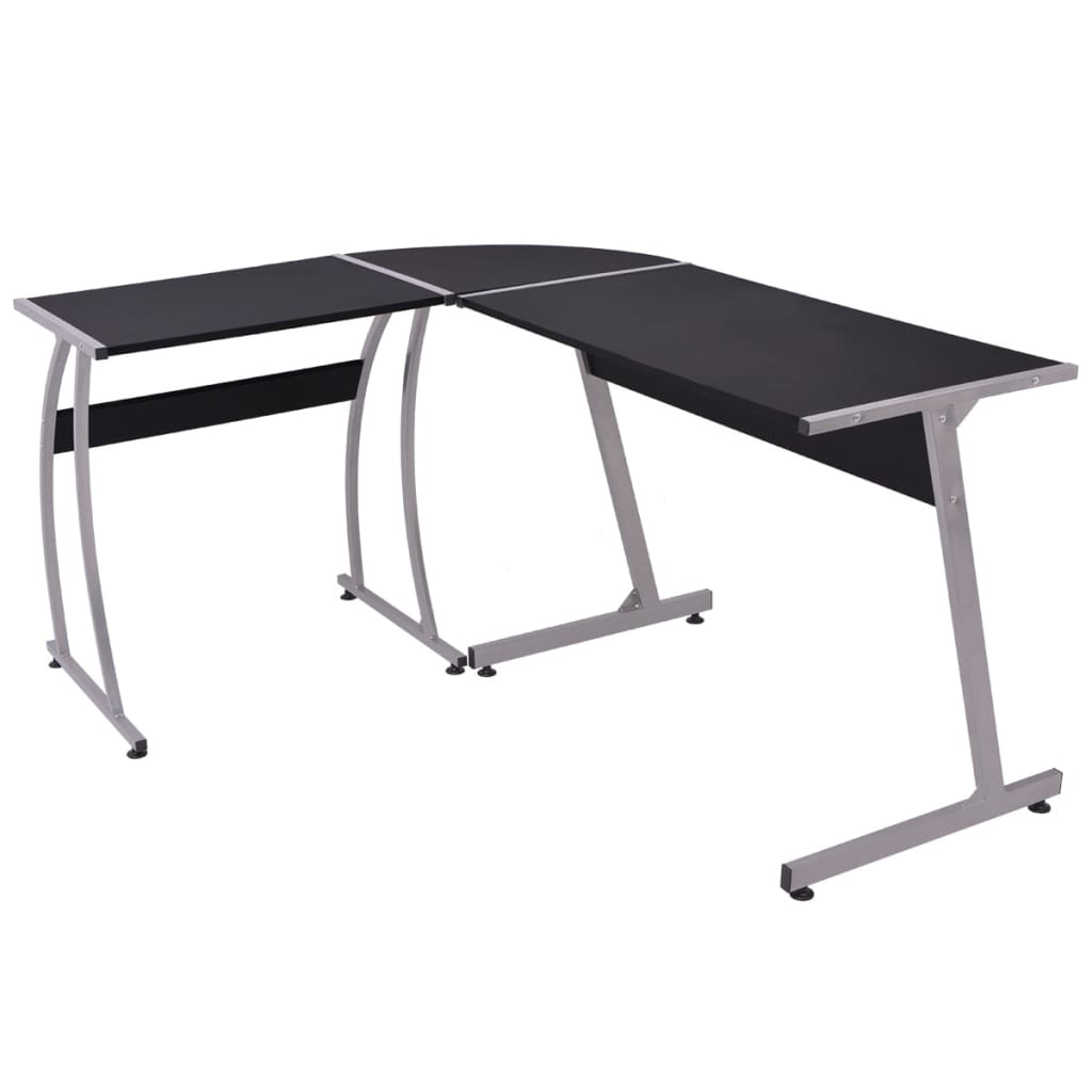 20132 vidaXL Corner Desk L-Shaped Black