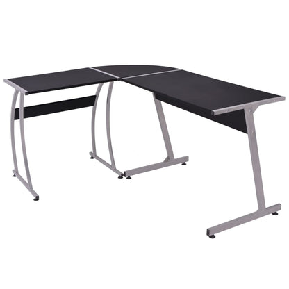 20132 vidaXL Corner Desk L-Shaped Black