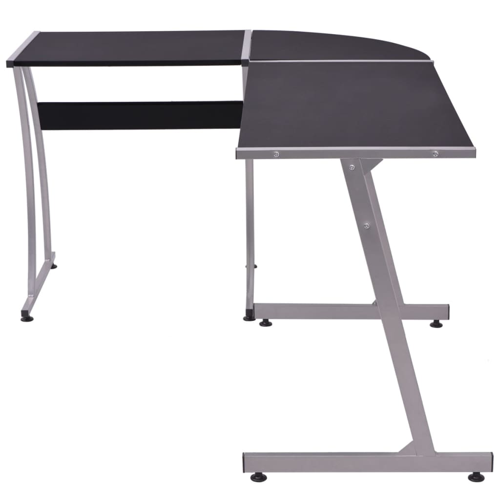 20132 vidaXL Corner Desk L-Shaped Black