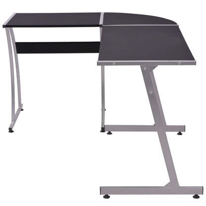 20132 vidaXL Corner Desk L-Shaped Black