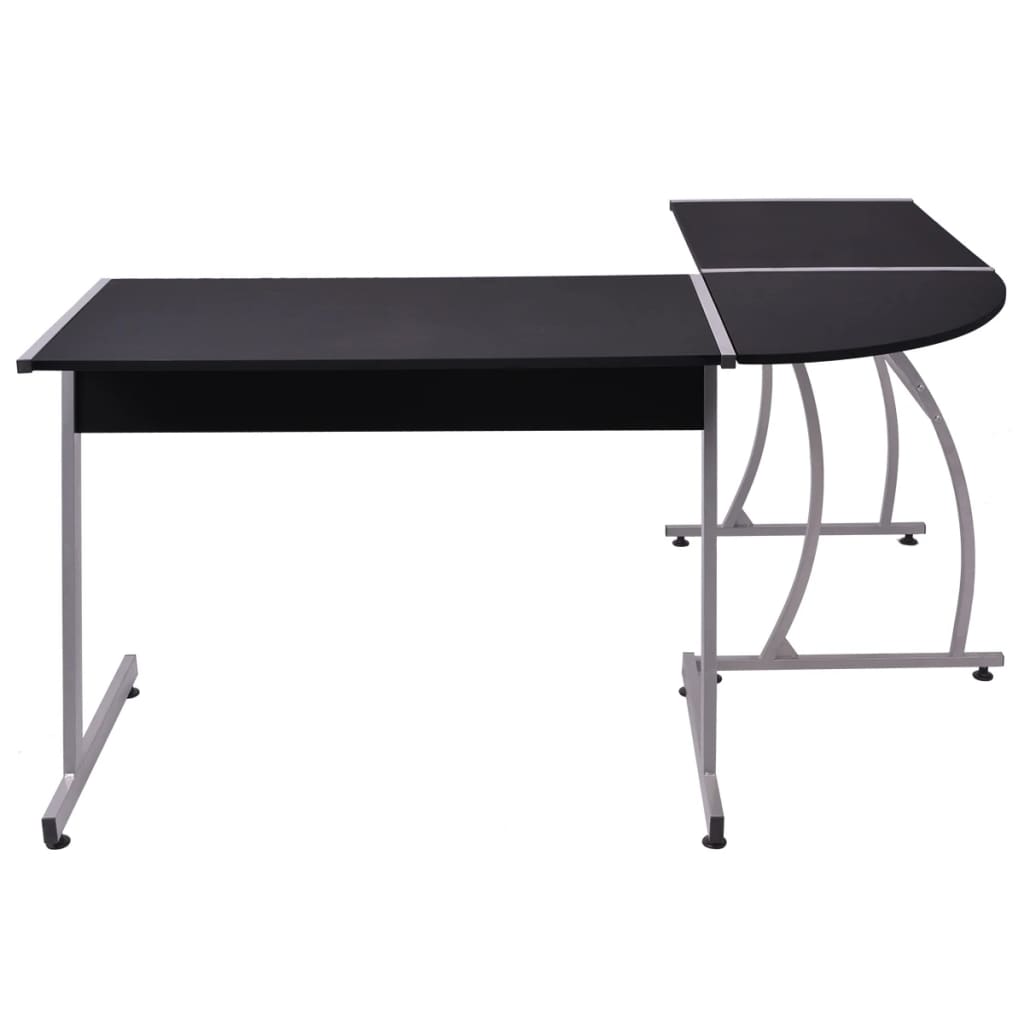 20132 vidaXL Corner Desk L-Shaped Black
