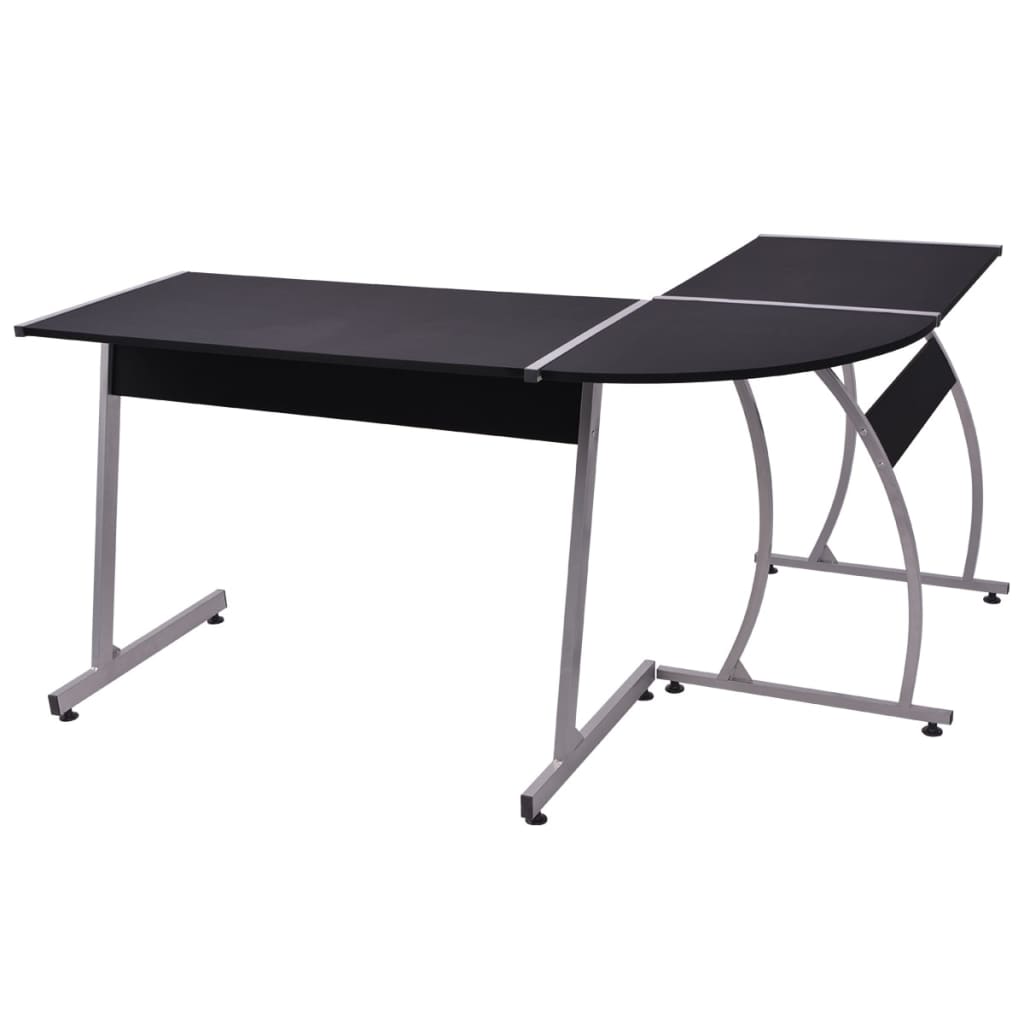 20132 vidaXL Corner Desk L-Shaped Black