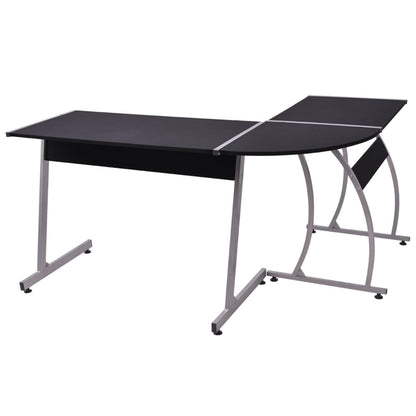 20132 vidaXL Corner Desk L-Shaped Black
