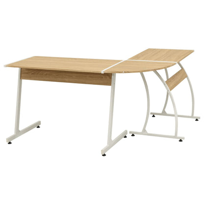20133 vidaXL Corner Desk L-Shaped Oak