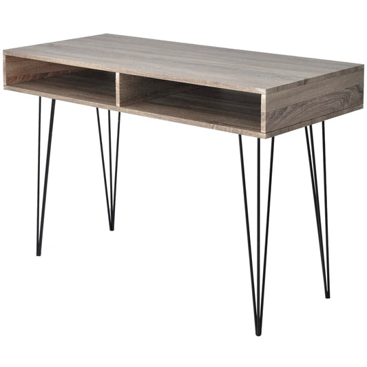20136 vidaXL Desk with 2 Compartments Grey