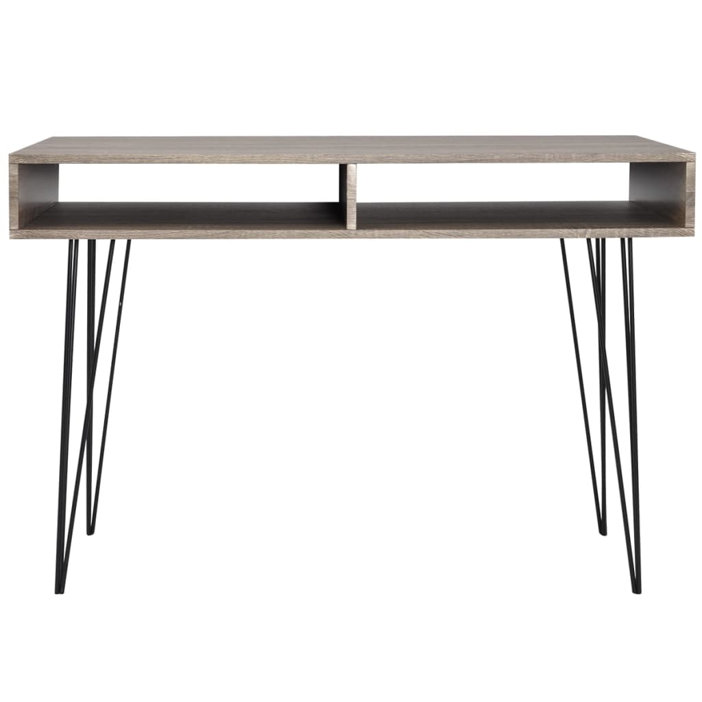 20136 vidaXL Desk with 2 Compartments Grey