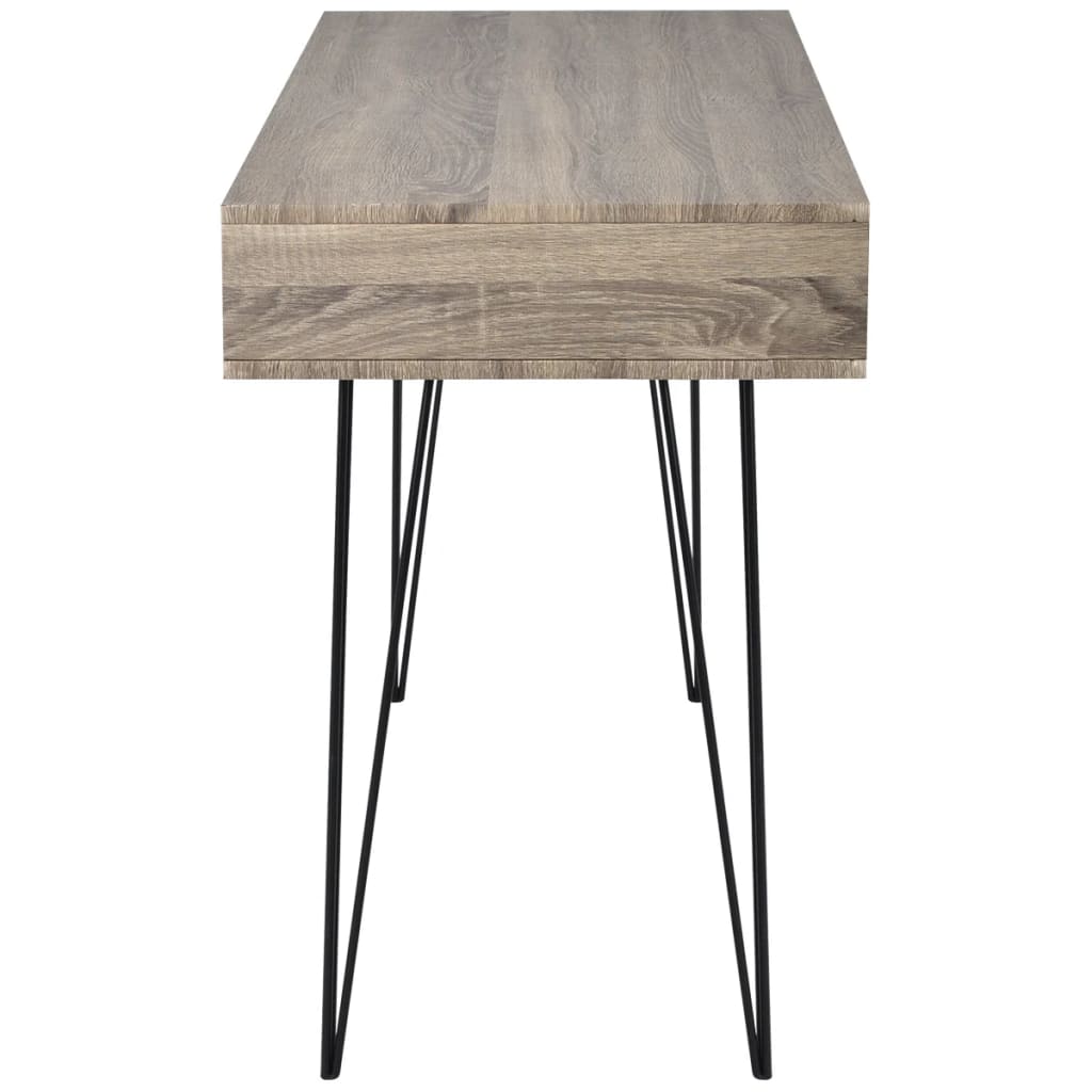 20136 vidaXL Desk with 2 Compartments Grey