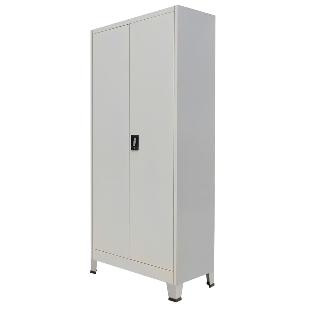 vidaXL Office Cabinet with 2 Doors Steel 90x40x180cm Grey