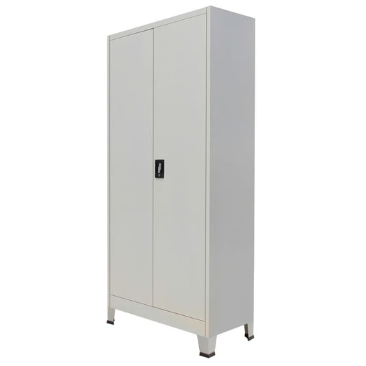 vidaXL Office Cabinet with 2 Doors Steel 90x40x180cm Grey