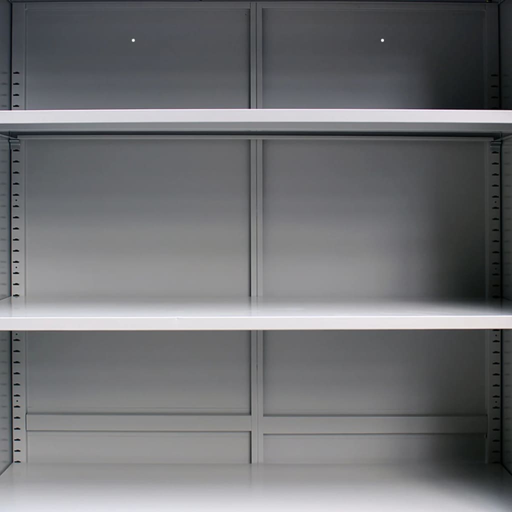 vidaXL Office Cabinet with 2 Doors Steel 90x40x180cm Grey