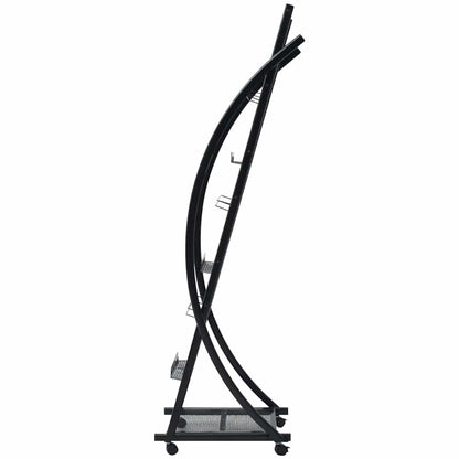 vidaXL Magazine Rack 40x32x131 cm Black A4