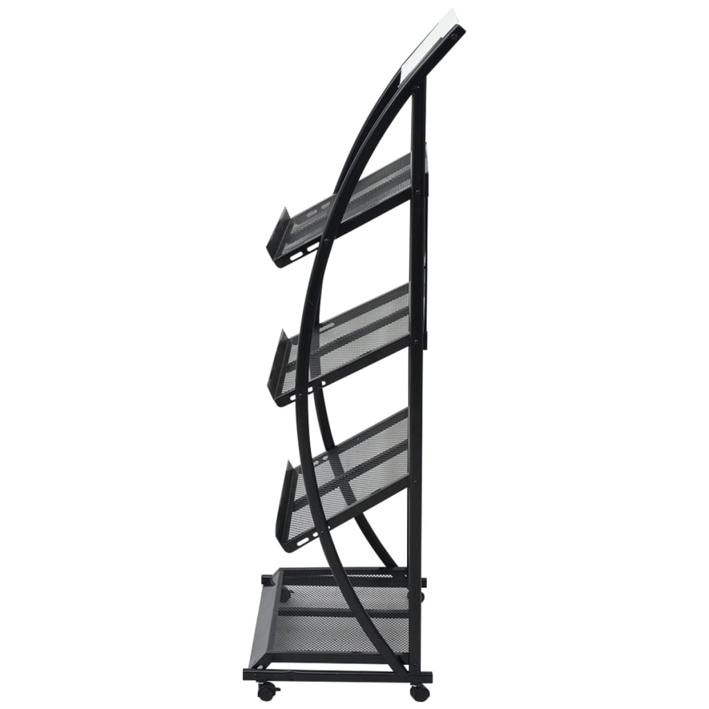 vidaXL Magazine Rack 47x40x134 cm Black and White A4