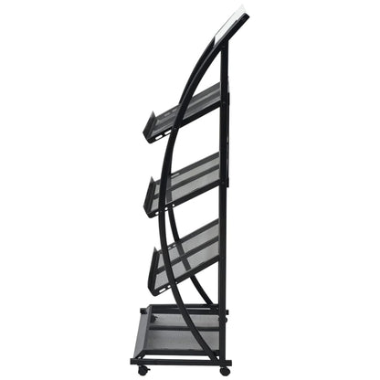 vidaXL Magazine Rack 47x40x134 cm Black and White A4