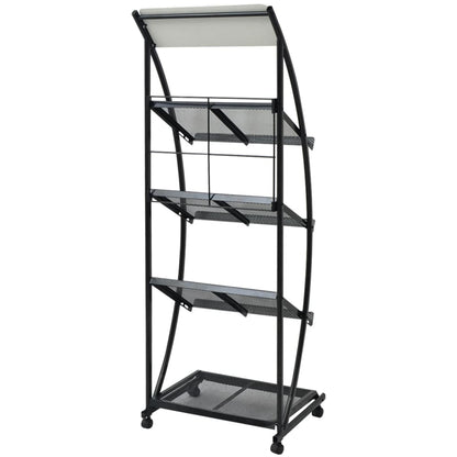 vidaXL Magazine Rack 47x40x134 cm Black and White A4