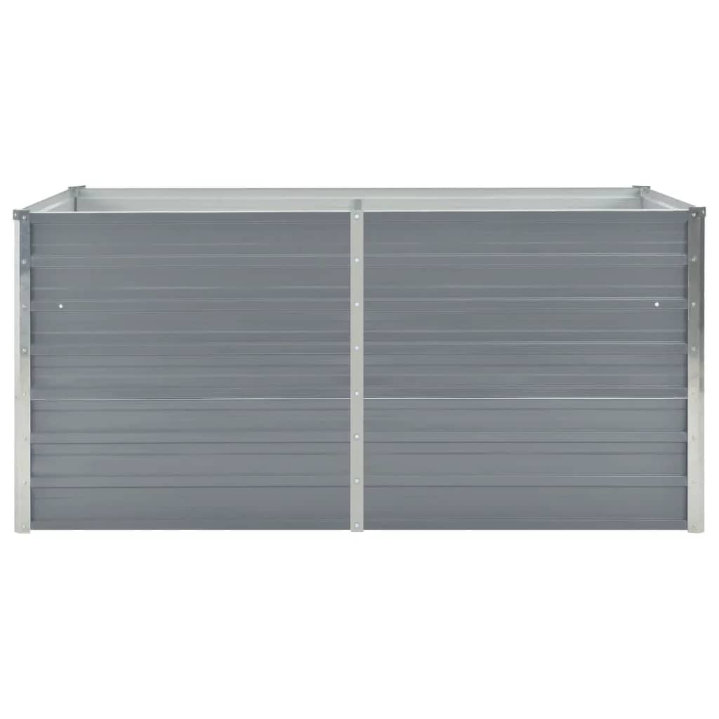 vidaXL Raised Garden Bed 160x80x77 cm Galvanised Steel Grey