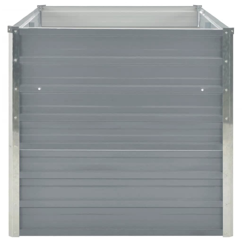 vidaXL Raised Garden Bed 160x80x77 cm Galvanised Steel Grey