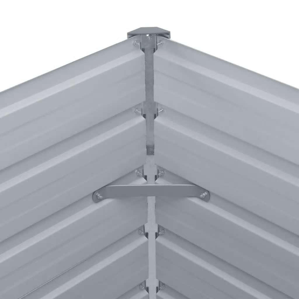 vidaXL Raised Garden Bed 160x80x77 cm Galvanised Steel Grey