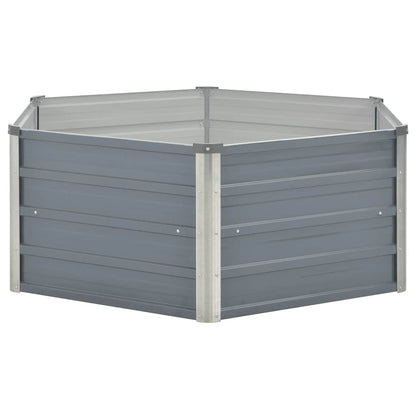 vidaXL Raised Garden Bed 129x129x45 cm Galvanised Steel Grey