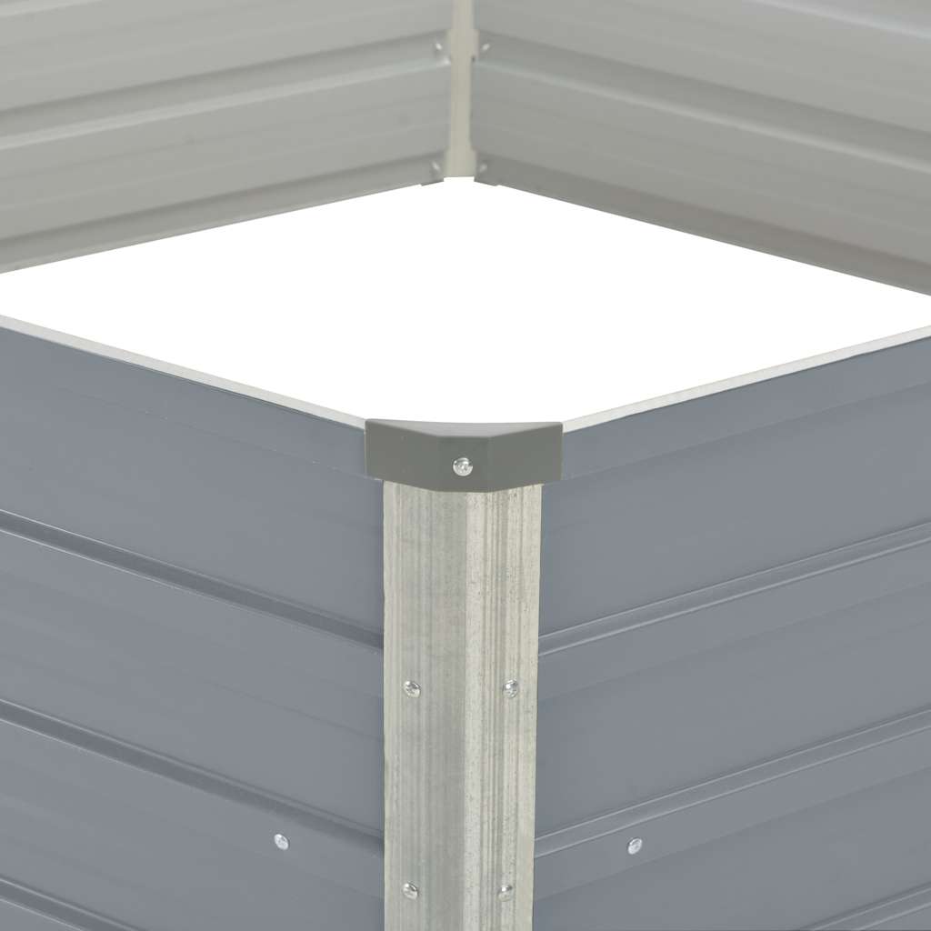 vidaXL Raised Garden Bed 129x129x45 cm Galvanised Steel Grey