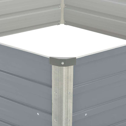 vidaXL Raised Garden Bed 129x129x45 cm Galvanised Steel Grey