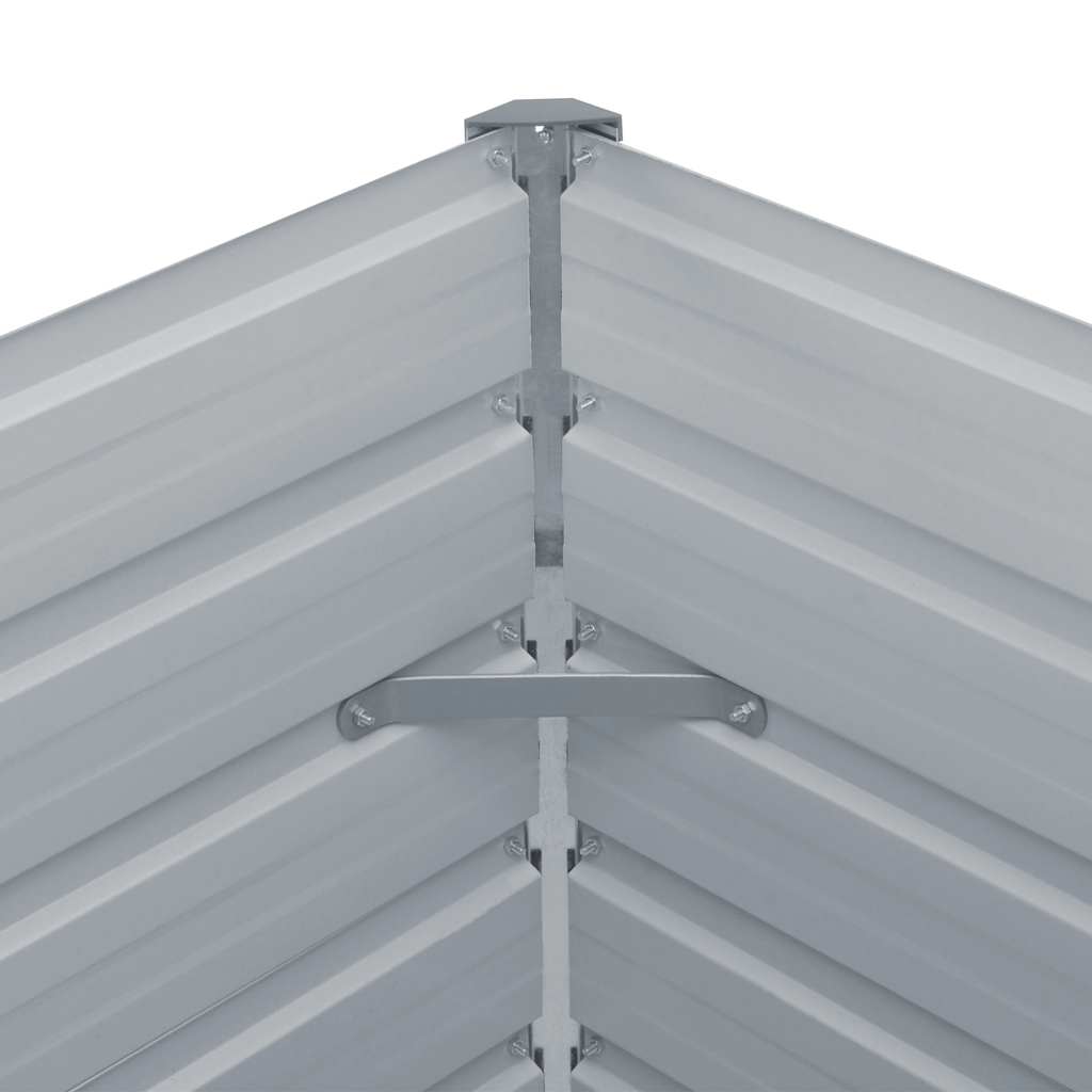 vidaXL Raised Garden Bed 129x129x45 cm Galvanised Steel Grey