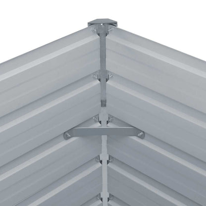 vidaXL Raised Garden Bed 129x129x45 cm Galvanised Steel Grey