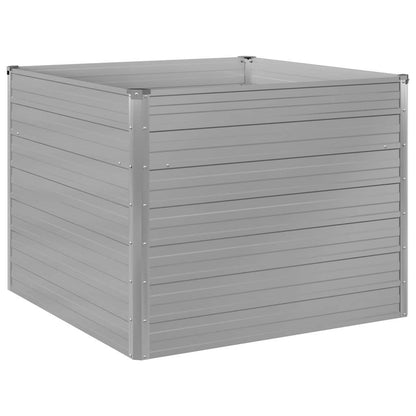 vidaXL Raised Garden Bed | Grey | Galvanised steel | 100x100x77 cm |  Durable