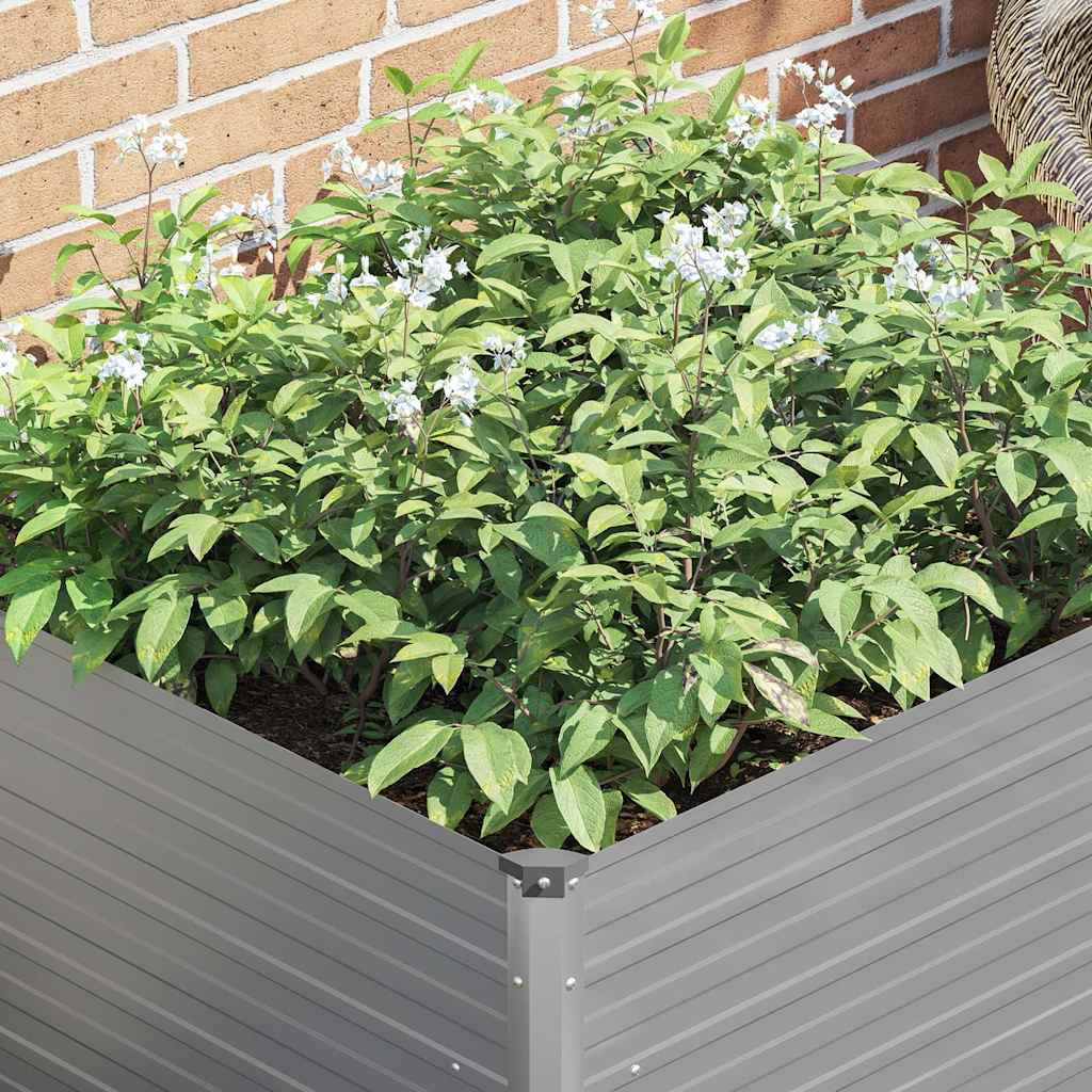 42407 vidaXL Raised Garden Bed 100x100x77 cm Galvanised Steel Grey