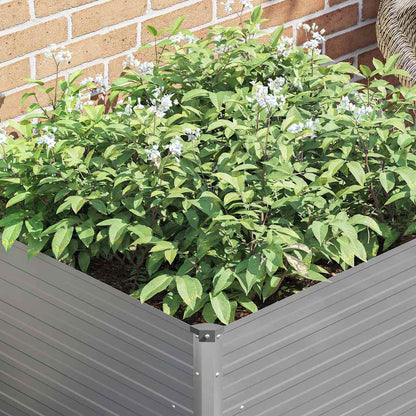 42407 vidaXL Raised Garden Bed 100x100x77 cm Galvanised Steel Grey